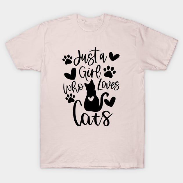 Just A Girl Who Loves Cats T-Shirt by autopic